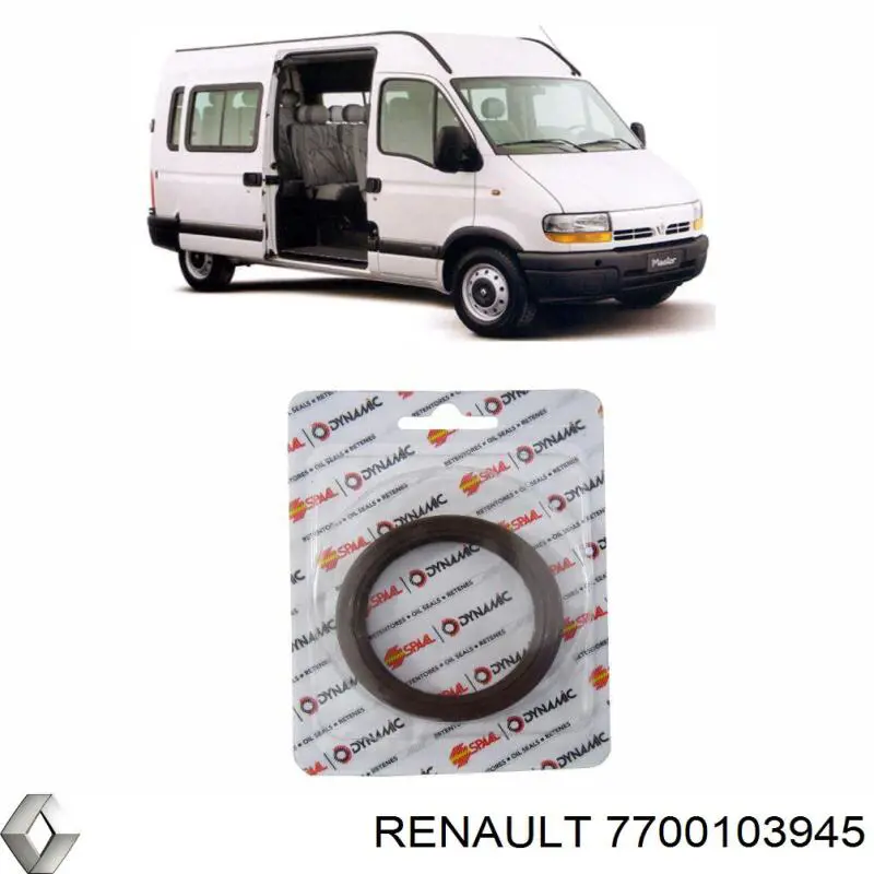 Compre 7700103945 Renault (RVI) Vedação dianteira de cambota de motor