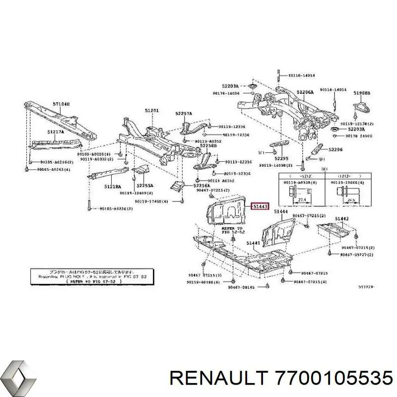 Compre 7700105535 Renault (RVI) Isolamento de ruído da capota