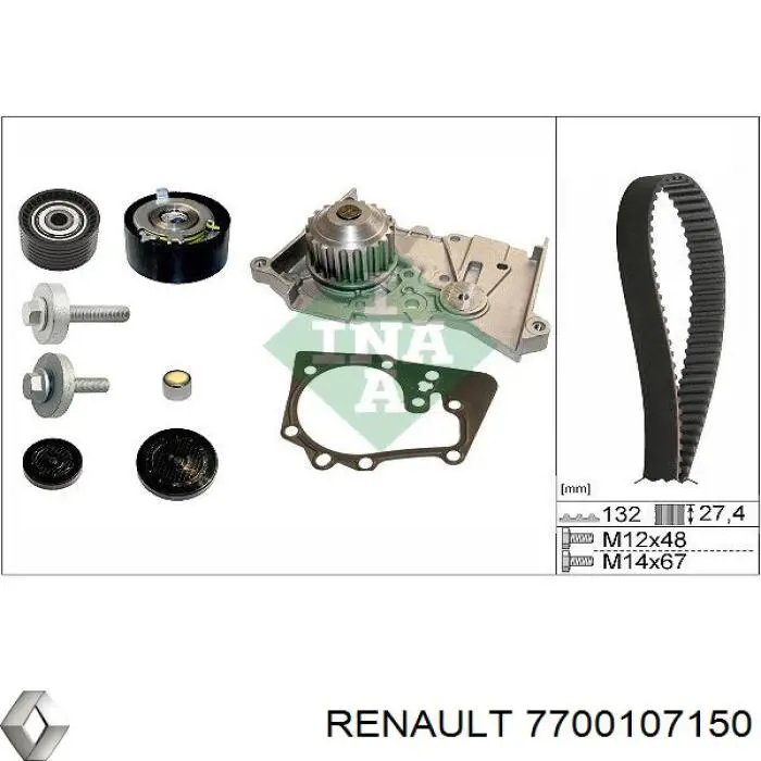 Rolo parasita da correia do mecanismo de distribuição de gás Renault (RVI) 7700107150 preço, a partir de 26,82 USD