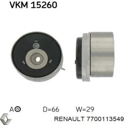 7700113549 Renault (RVI) Rolo de reguladora de tensão da correia do mecanismo de distribuição de gás