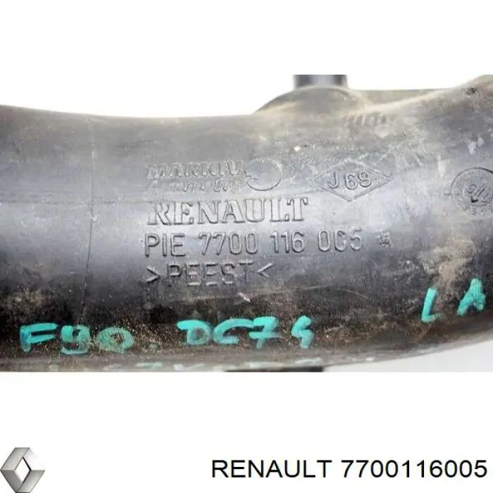 7700116005 Renault (RVI) Cano derivado de ar, entrada na turbina (supercompressão)