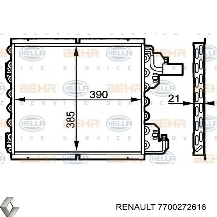 Compre 7700826693 Renault (RVI) Radiador de aparelho de ar condicionado