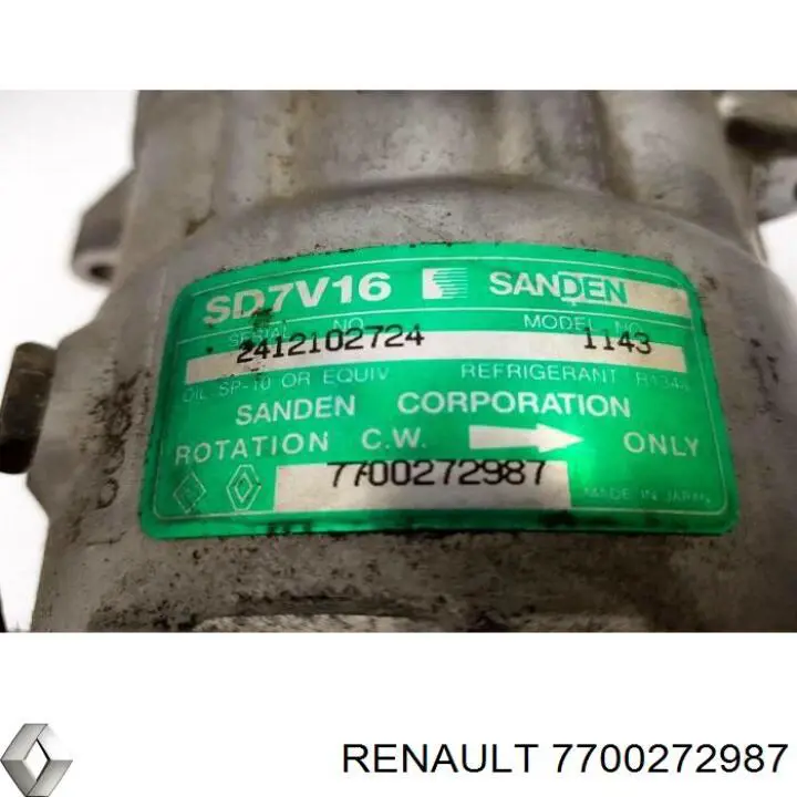 7700272987 Renault (RVI) Compressor de aparelho de ar condicionado