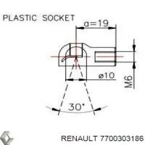 Compre 7700303186 Renault (RVI) Amortecedor de tampa de porta-malas (de 3ª/5ª porta traseira)