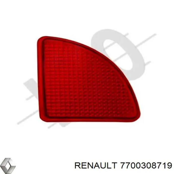 7700308719 Renault (RVI) Retrorrefletor (refletor) do pára-choque traseiro esquerdo