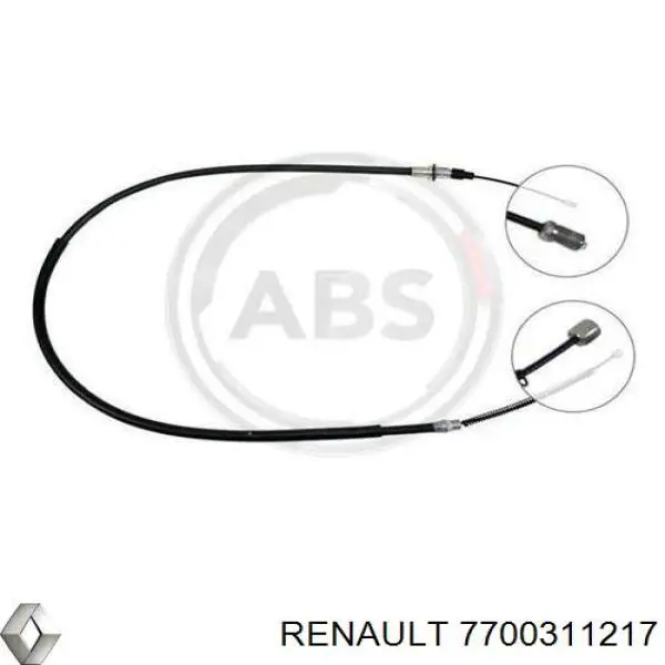 7700311217 Renault (RVI) Cabo traseiro direito/esquerdo do freio de estacionamento