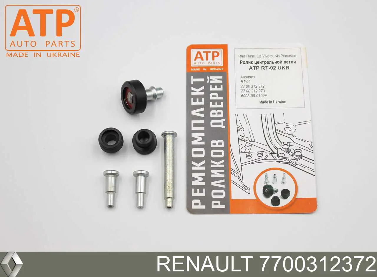 Compre 7700312372 Renault (RVI) Rolo direito central da porta lateral (deslizante)