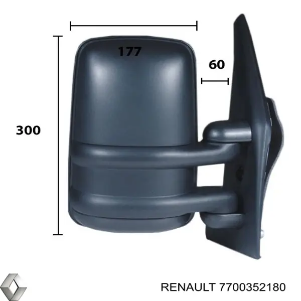 7700352180 Renault (RVI) Espelho de retrovisão direito