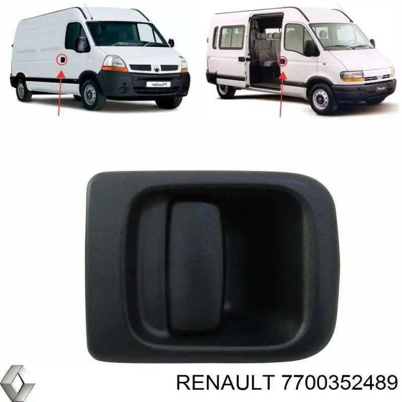 Maçaneta externa dianteira/traseira da porta direita Renault (RVI) 7700352489 preço, a partir de 28,52 USD