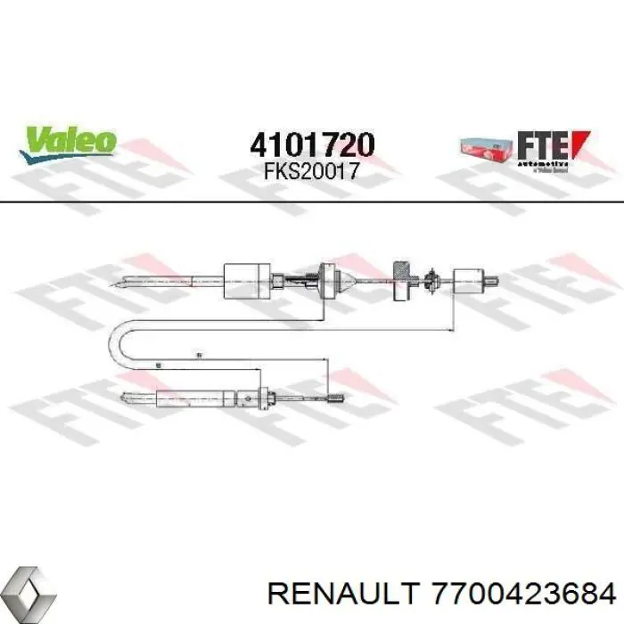 Compre 7700423684 Renault (RVI) Cabo de embraiagem