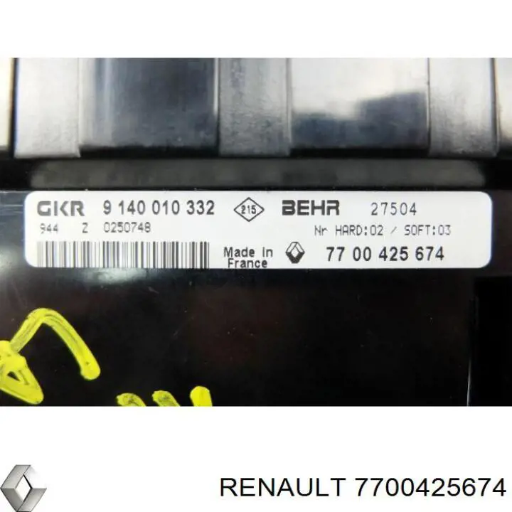 7700425674 Renault (RVI) Unidade de controlo dos modos de aquecimento/condicionamento