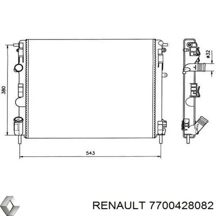 7700428082 Renault (RVI) Radiador de esfriamento de motor