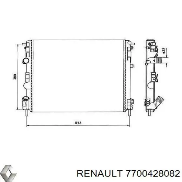 Radiador de esfriamento de motor Renault (RVI) 7700428082 preço, a partir de 65,50 USD