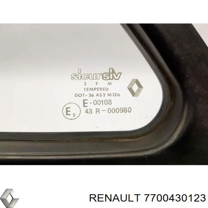 Vidro da porta traseira direita Renault (RVI) 7700430123 preço, a partir de  