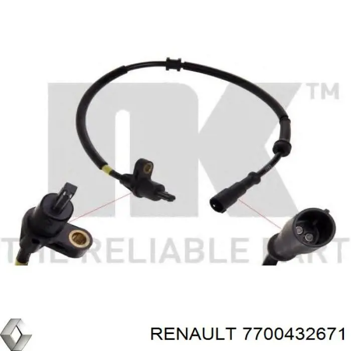 Compre 7700432671 Renault (RVI) Sensor ABS traseiro direito