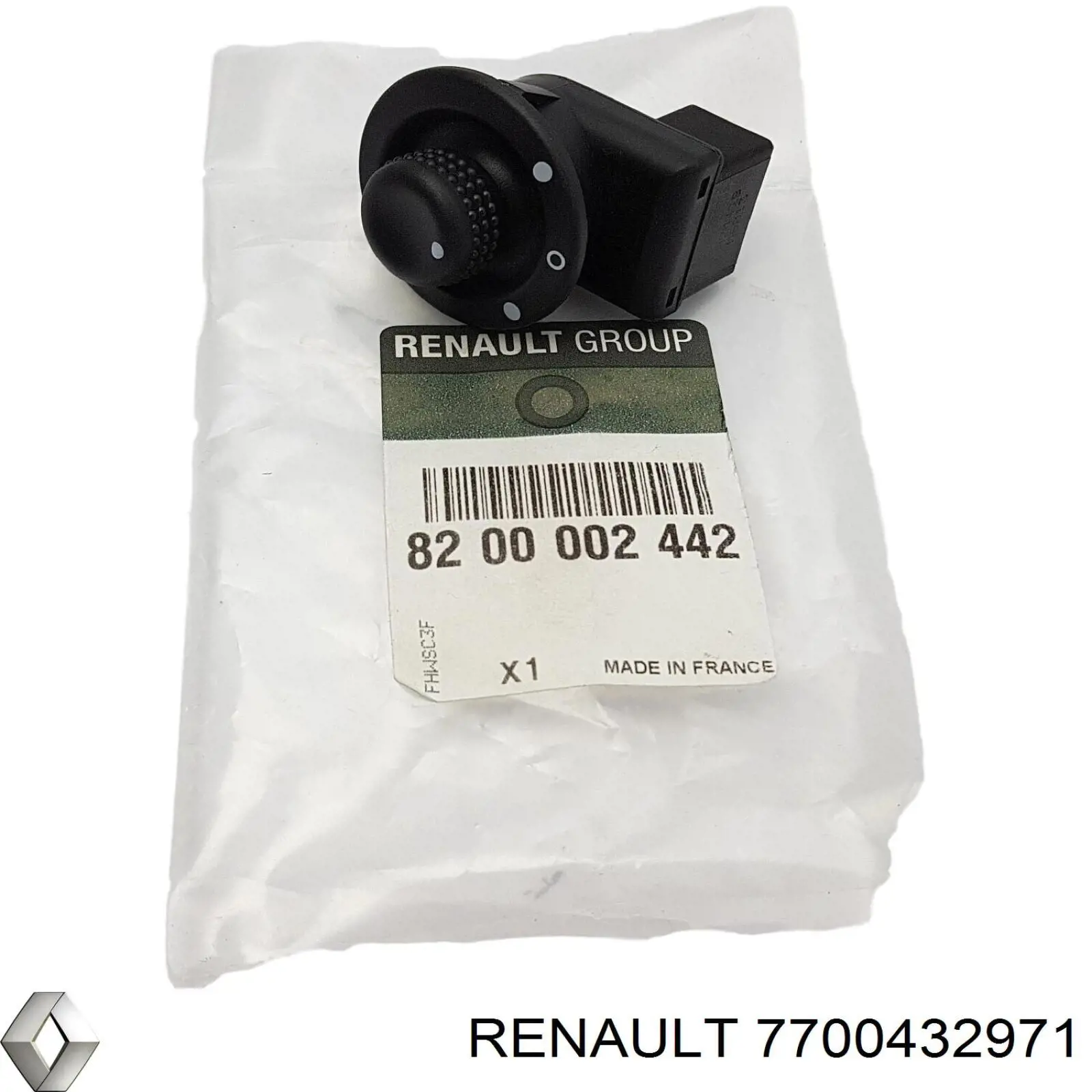7700432971 Renault (RVI) Unidade de controlo dos espelhos de retrovisão, na porta