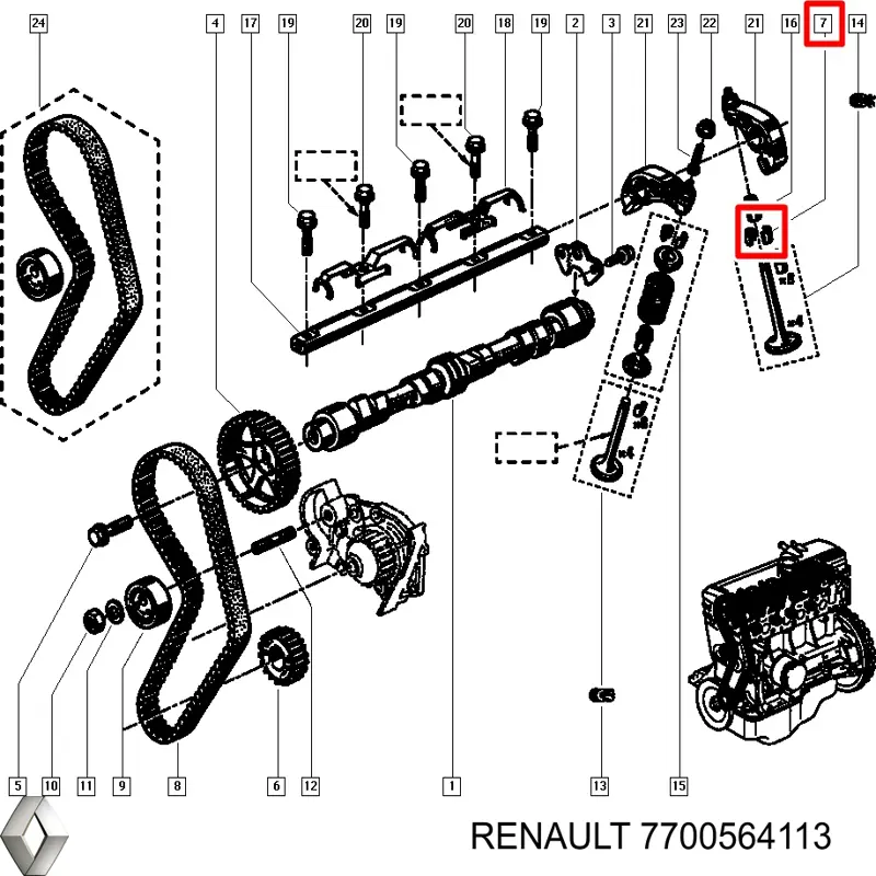 7700564113 Renault (RVI) Peça inserida de válvula