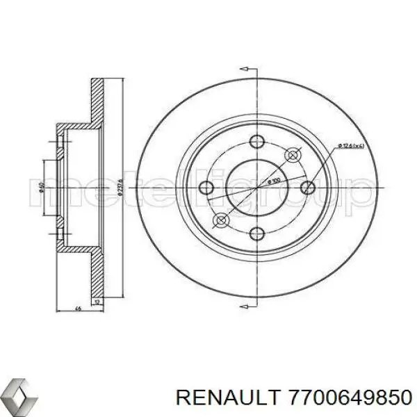 Disco do freio dianteiro 7700649850 Renault (RVI)