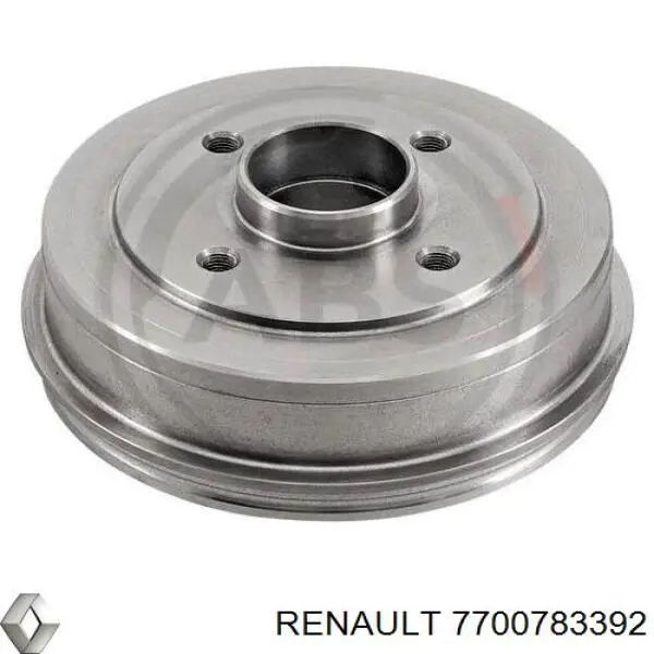 Tambor do freio traseiro 7700783392 Renault (RVI)