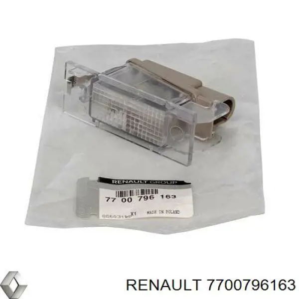 Compre 7700796163 Renault (RVI) Lanterna da luz de fundo de matrícula traseira