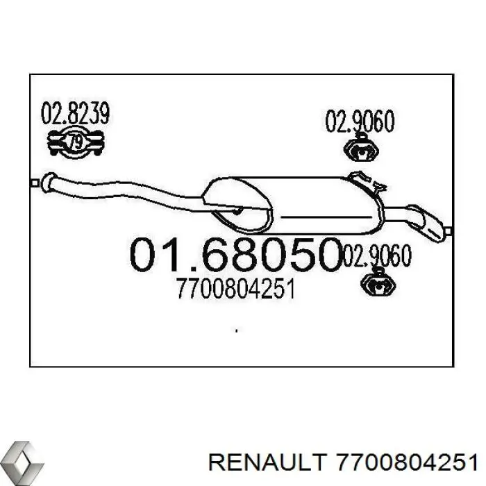 Silenciador, parte traseira Renault (RVI) 7700804251 preço, a partir de 78,67 USD