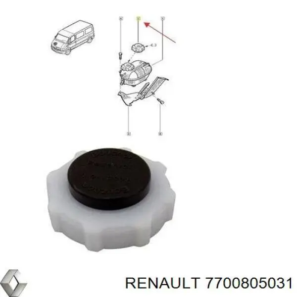 Compre 7700805031 Renault (RVI) Tampa (tampão) do tanque de expansão
