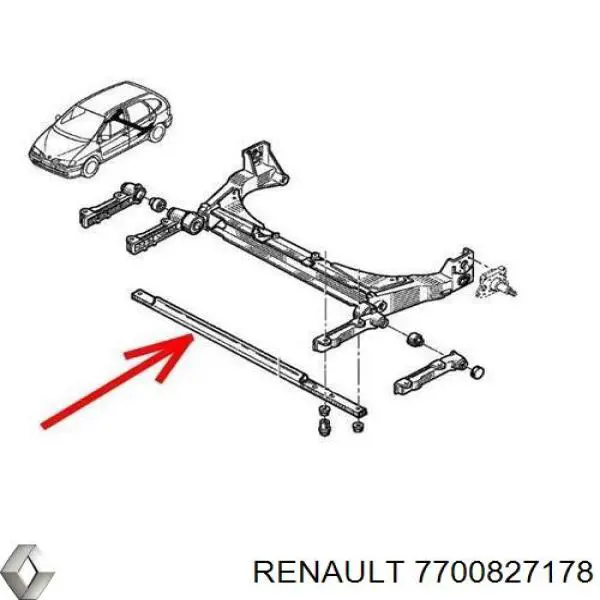 7700827178 Renault (RVI) Estabilizador traseiro