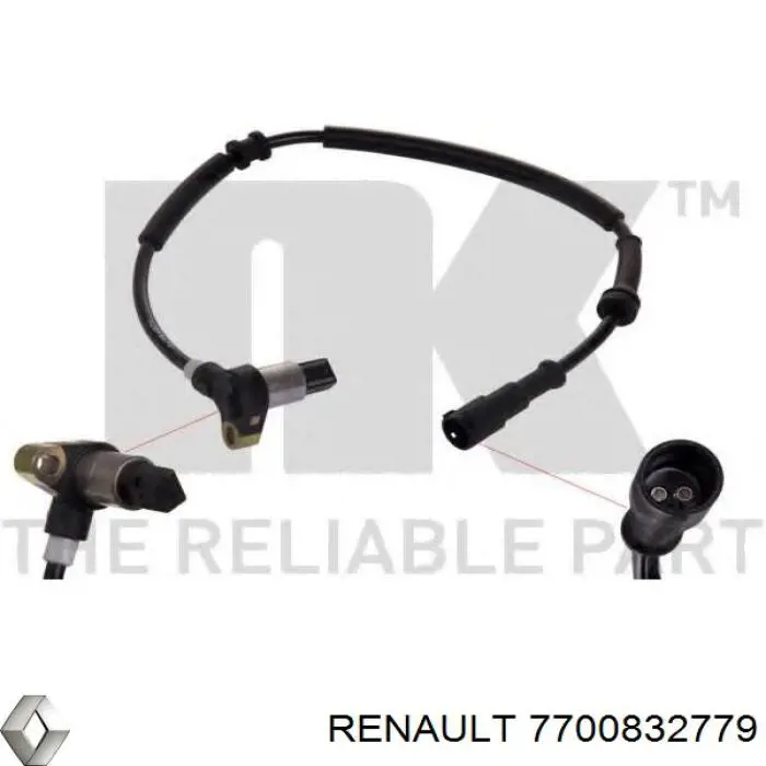 7700832779 Renault (RVI) Sensor ABS traseiro direito