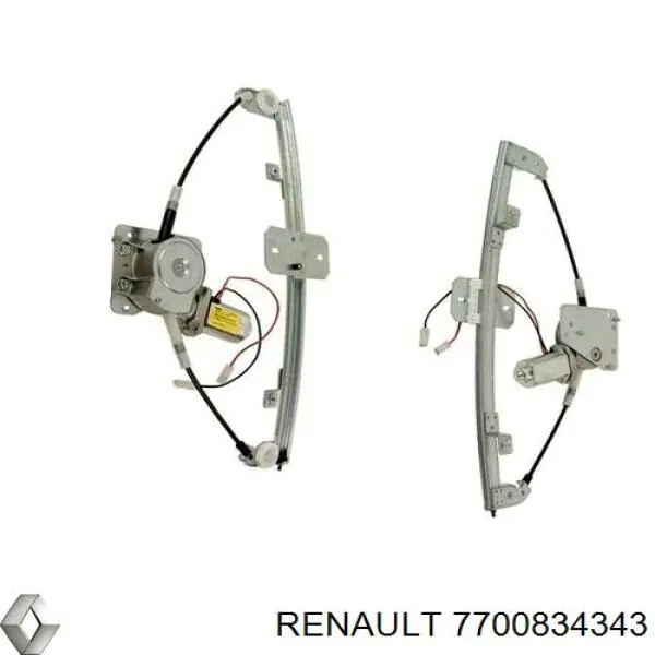 7700834343 Renault (RVI) Mecanismo de acionamento de vidro da porta traseira esquerda