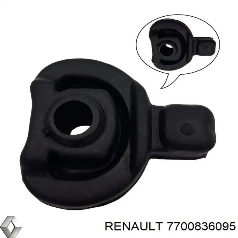 Compre 7700836095 Renault (RVI) Coxim de fixação do silenciador