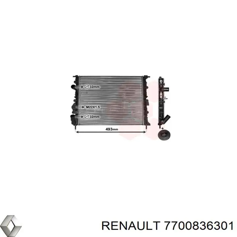 Radiador de esfriamento de motor Renault (RVI) 7700836301 preço, a partir de 45,40 USD