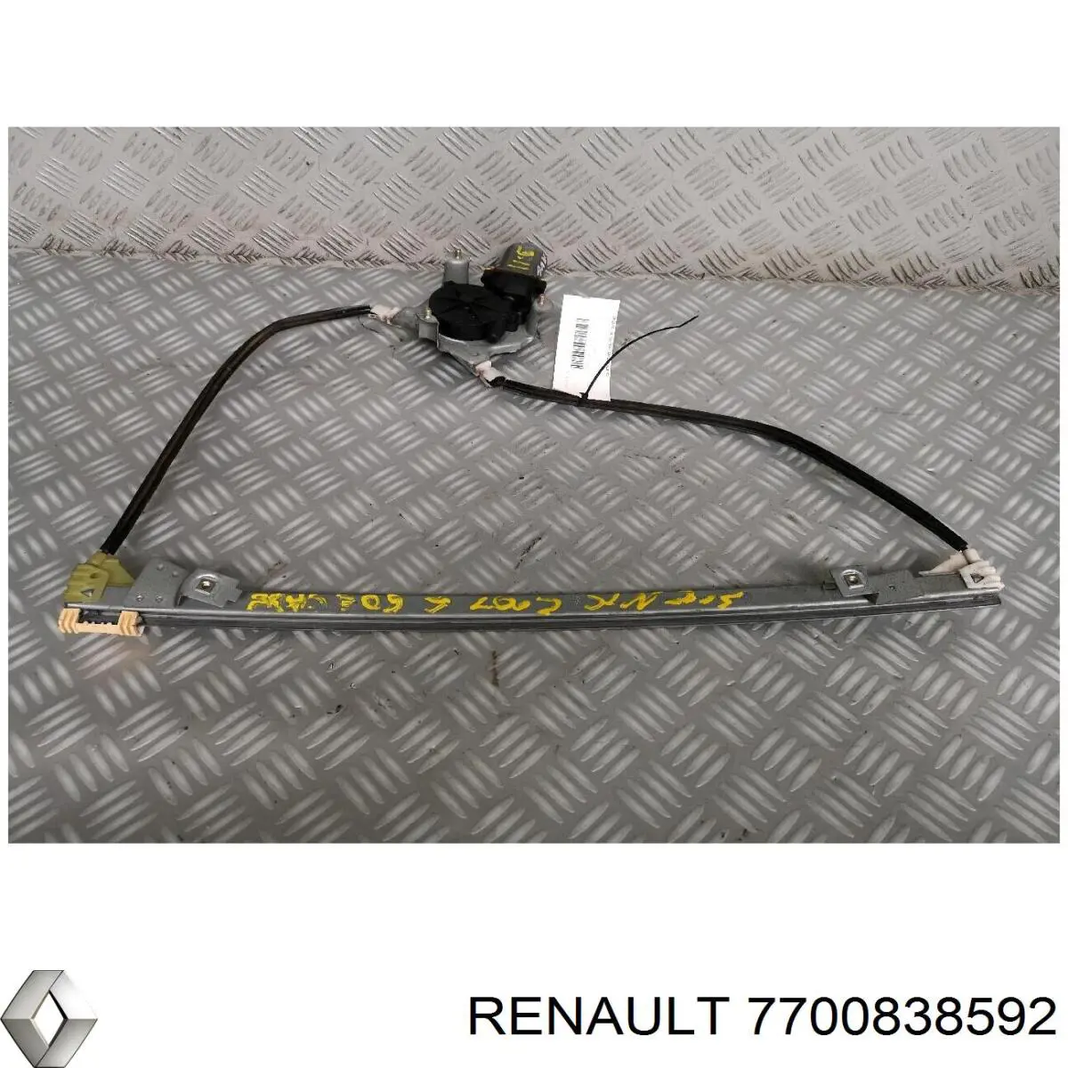 Compre 7700838592 Renault (RVI) Mecanismo de acionamento de vidro da porta dianteira esquerda