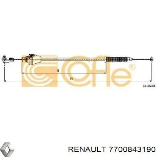 Cabo/pedal de gás (de acelerador) Renault (RVI) 7700843190 preço, a partir de 6,60 USD