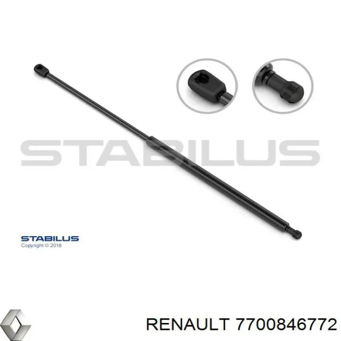 Compre 7700846772 Renault (RVI) Amortecedor de tampa de porta-malas (de 3ª/5ª porta traseira)