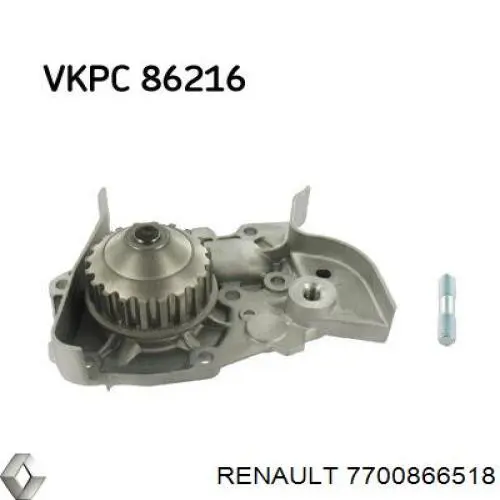 Bomba de água (bomba) de esfriamento Renault (RVI) 7700866518 preço, a partir de 33,47 USD