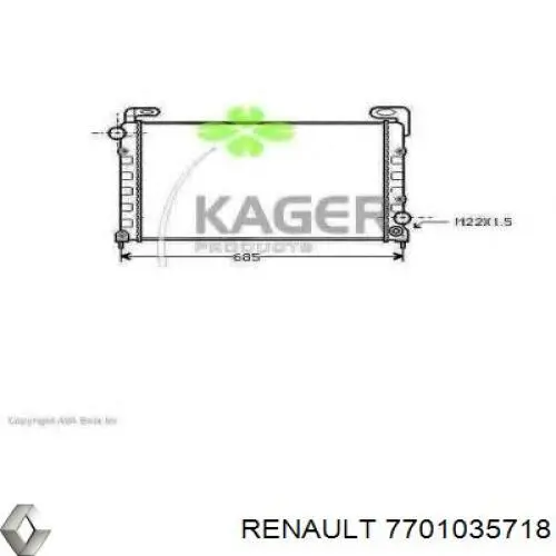 Radiador de esfriamento de motor 7701035718 Renault (RVI)