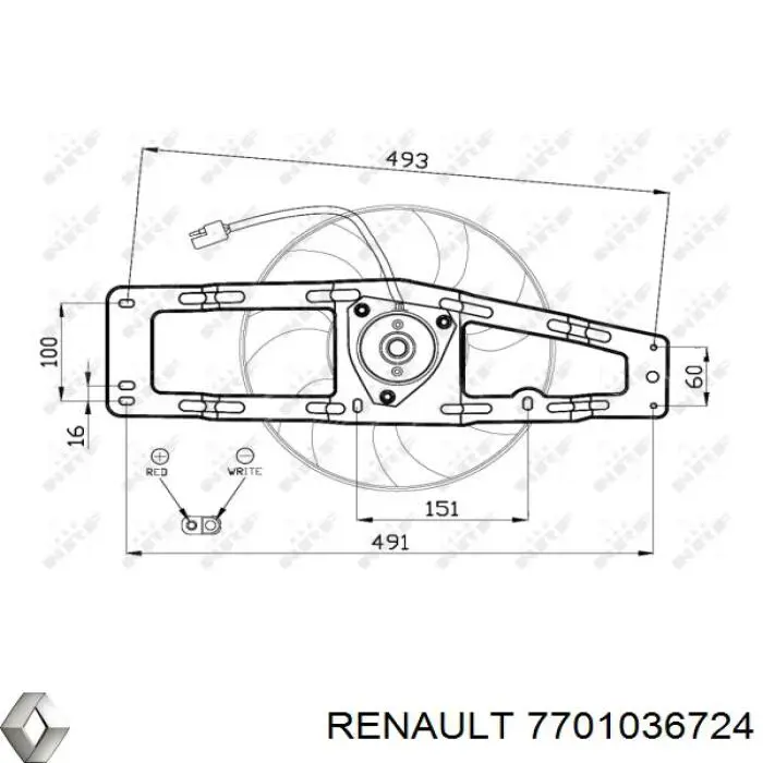 Compre 7701036724 Renault (RVI) Ventilador (roda de aletas) do radiador de esfriamento