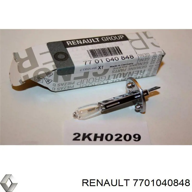 7701040848 Renault (RVI) Lâmpada halógena, luzes máximas