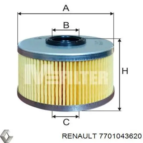 Compre 7701043620 Renault (RVI) Filtro de combustível