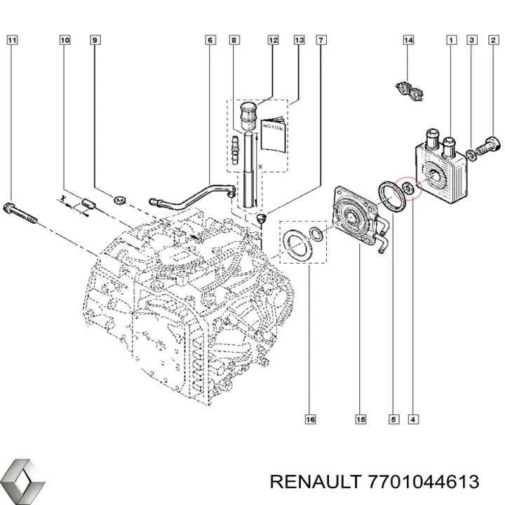 Compre 7701044613 Renault (RVI) Vedante de bomba de óleo da Caixa Automática de Mudança