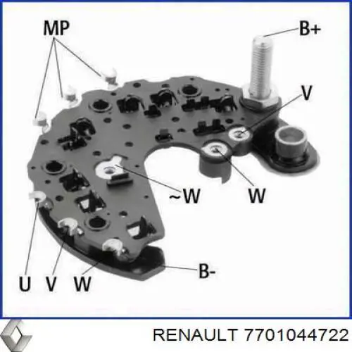Eixo de diodos do gerador Renault (RVI) 7701044722 preço, a partir de 28,29 USD