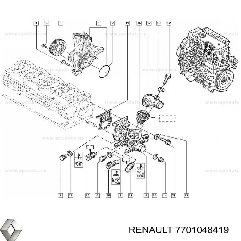 500376326 Fiat/Alfa/Lancia Vedante de termostato