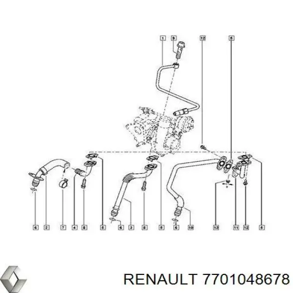 Vedante de mangueira de derivação de óleo de turbina Renault (RVI) 7701048678 preço, a partir de 3,70 USD
