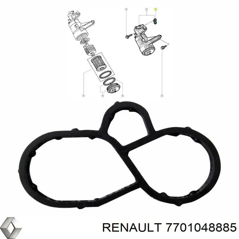 Compre 7701048885 Renault (RVI) Vedante de adaptador do filtro de óleo