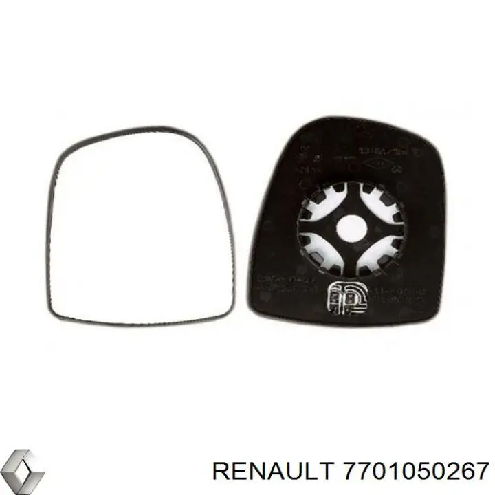 Compre 7701050267 Renault (RVI) Elemento espelhado do espelho de retrovisão esquerdo