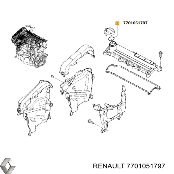 Vedante de tampa do gargalho de enchimento de óleo Renault (RVI) 7701051797 preço, a partir de 10,02 USD