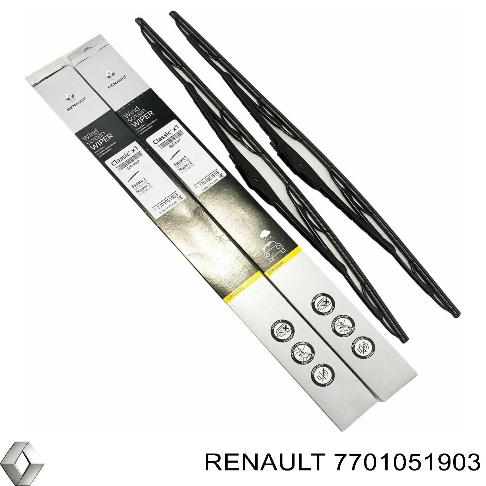 Compre 7701051903 Renault (RVI) Limpa-pára-brisas do pára-brisas de condutor