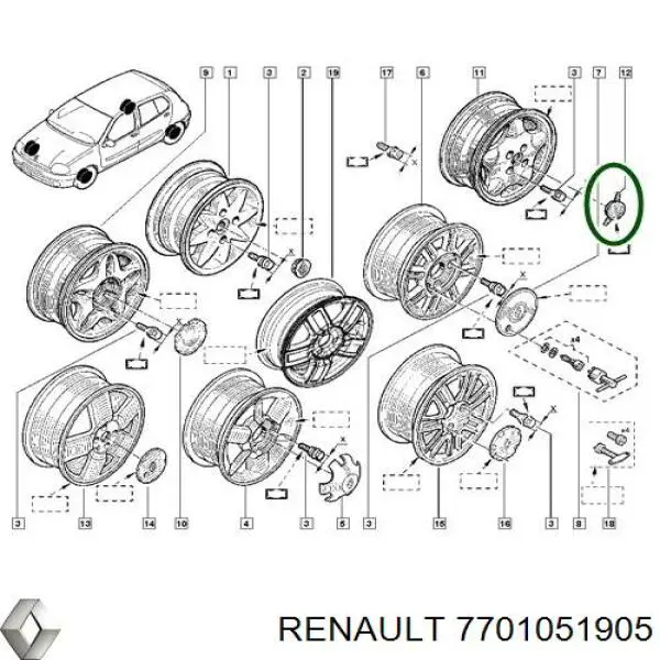 Compre 7701051905 Renault (RVI) Braçadeira do freio de suporte dianteiro