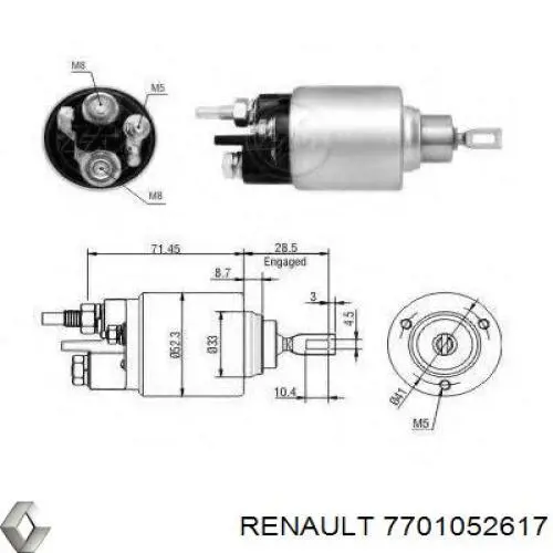 Relê retrator do motor de arranco Renault (RVI) 7701052617 preço, a partir de 46,99 USD