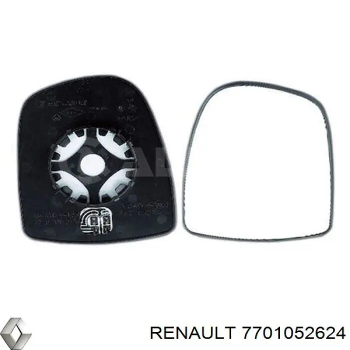 Compre 7701052624 Renault (RVI) Elemento espelhado do espelho de retrovisão direito